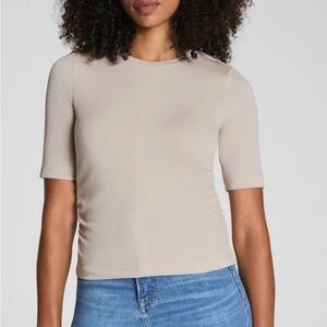 SPANX Women's Beige Short Sleeve Tee